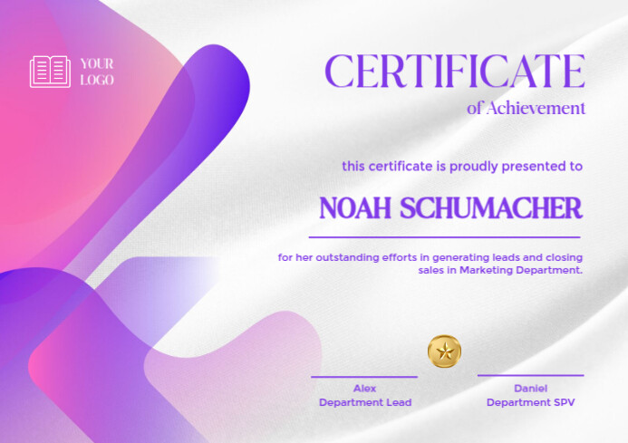 White Certificate Of Achievement A4 Template | PosterMyWall
