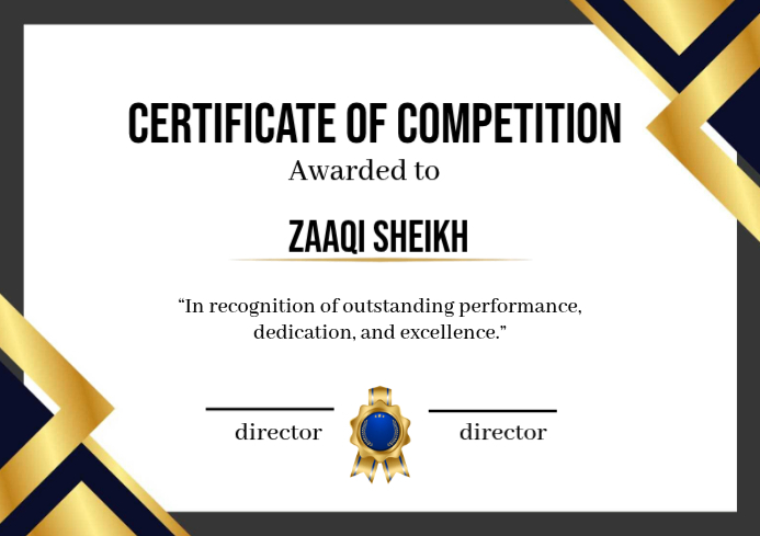 White Certificate of Achievement A4 Template | PosterMyWall