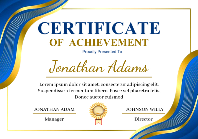 White Certificate of Achievement A5 Template | PosterMyWall