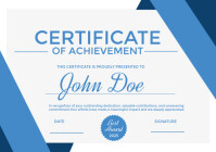 White Certificate Of Achievement Flyer  A3 template