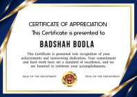White Certificate of Appreciation A6 template