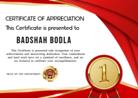 White Certificate of Appreciation A6 template