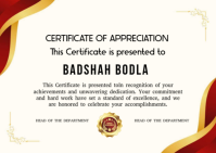 White Certificate of Appreciation A6 template