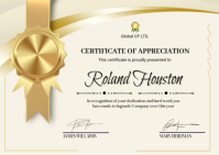 White Certificate of Appreciation Postcard template