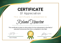 White Certificate of Appreciation Postcard template