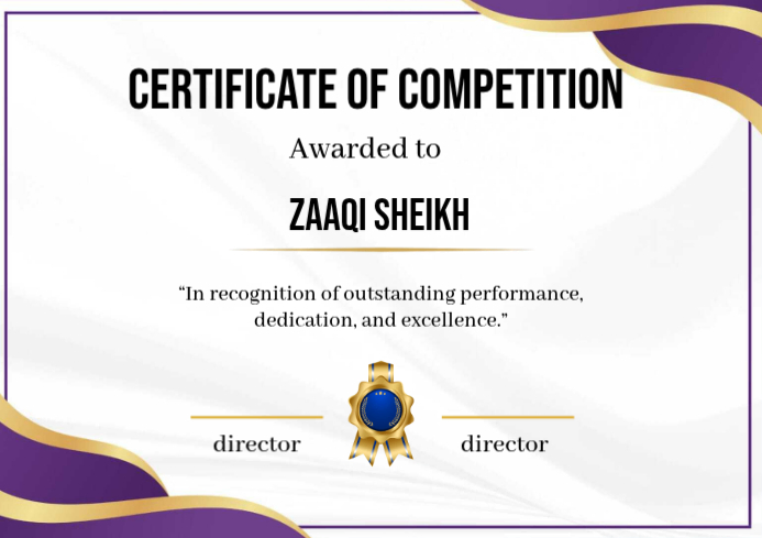 White Certificate of Competition A4 Template | PosterMyWall