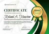 White Certificate of Participation Postcard template