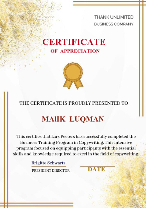 White Certificate Template A4 | PosterMyWall