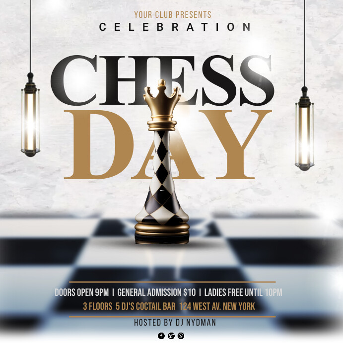 Modèle White Chess Day Instagram Post | PosterMyWall