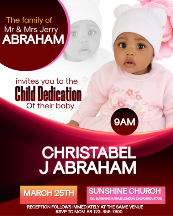 Copy of White Child Dedication Invitation Instagram Portrait | PosterMyWall