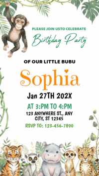 White Children's Birthday Party Instagram Story template