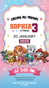 White Children's Birthday Party Instagram Story Indaba yaku-Instagram template