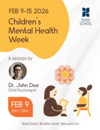 White Children's Mental Health Week Flyer ใบปลิว (US Letter) template