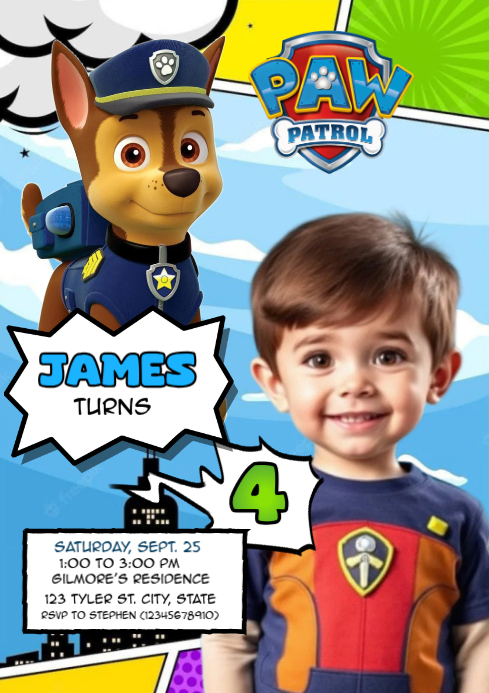 White Children's Birthday Party A4 Template | PosterMyWall
