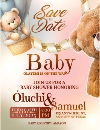 White chocolate Joyful Baby Shower Invitation  Flyer (us Letter) template