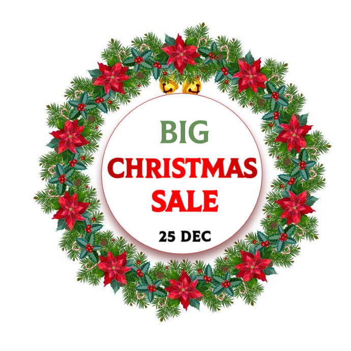 White  Christmas-big-sale-ornament-decoration-banner- Logo template
