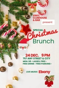 White  Christmas Brunch Special  Poster Плакат template