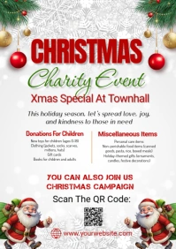 White Christmas Charity A5 template