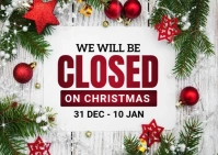 White Christmas Closed Postcard template