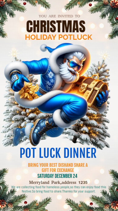 White Christmas Lucky Draw Instagram Story template