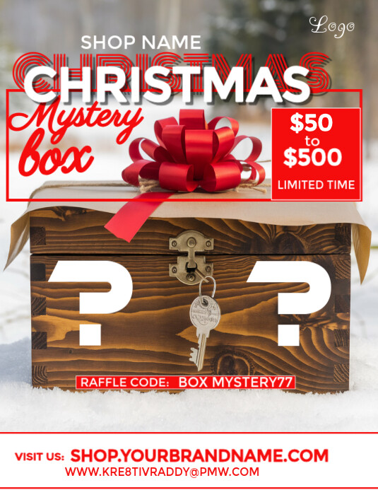 White  Christmas Mystery Box Flyer (us Letter) template