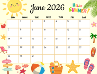 June 2026 calendar Iflaya (Incwadi ye-US) template