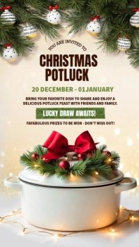 White Christmas Potluck  Instagram Story template
