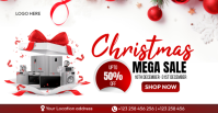White Christmas sale banner Facebook Event Cover template