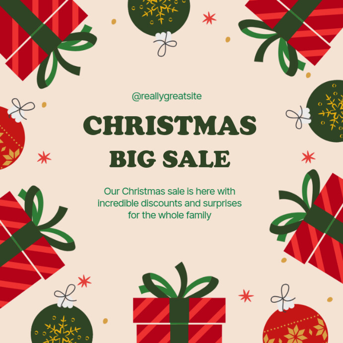 White Christmas Sale Instagram Post Template | PosterMyWall