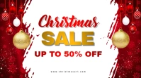 White  Christmas Sale Up To 50% Off Twitter Post template