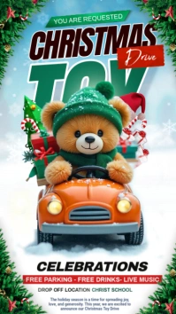 White Christmas Toy Drive Instagram Story template