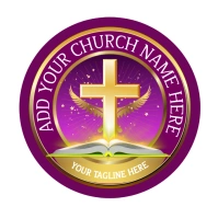 White  Church-bible-cross-faith-circle-hope-business-company- Logo template