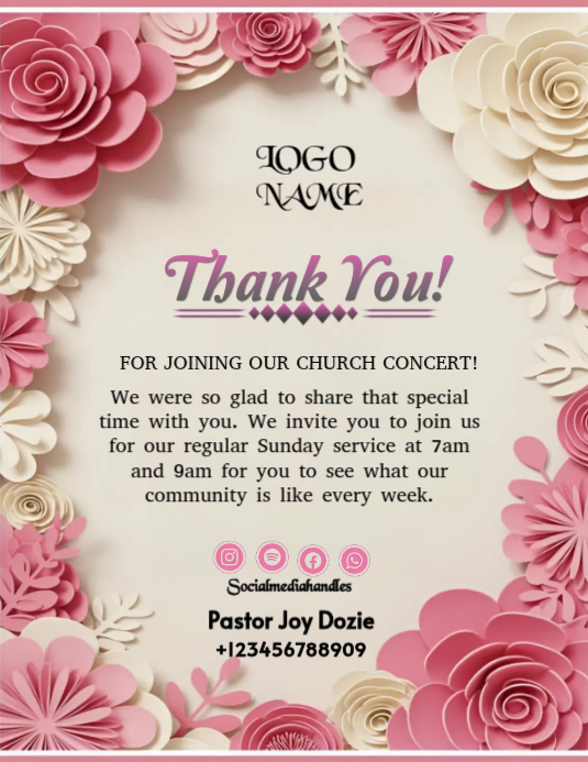 Copy of White Church Concert Thank You Flyer | PosterMyWall