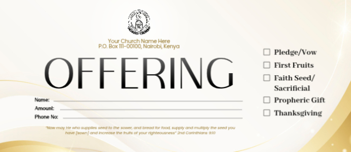 Tithes And Offerings Envelope Template | PosterMyWall