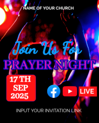 White Church Prayer Night Instagram Portrait template