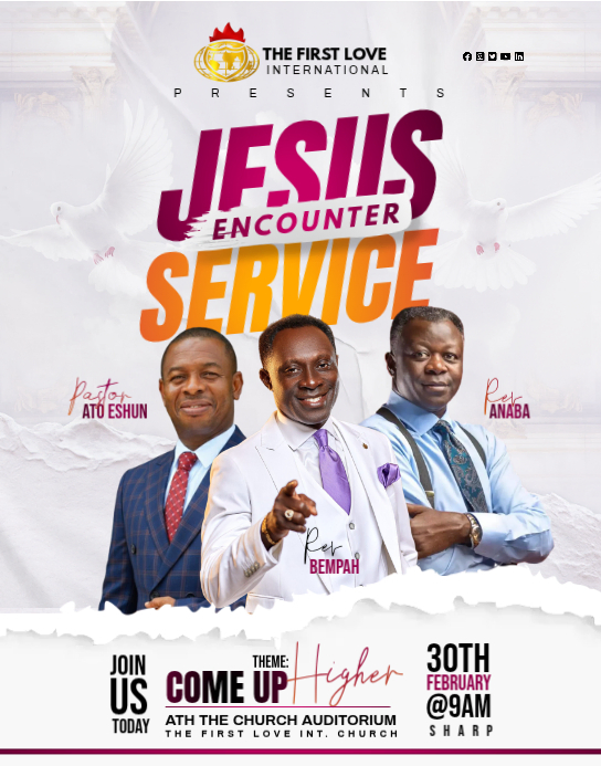 White Church Service Event Poster/Wallboard Template | PosterMyWall
