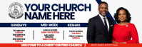 White Church Service Schedule Cartel de 2 × 6 pulg. Template