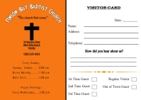 White Church Visitor's Card A6 template