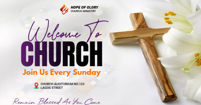 Plantilla de White Church Welcome Facebook Shared Image | PosterMyWall