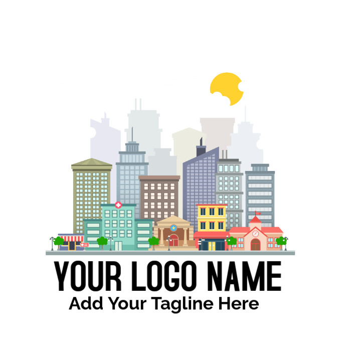 White  City Buildings Animated Illustration, Lucknow Smart Cities Mission Smart City Internet Of Thi Logotyp template