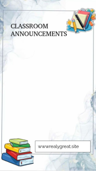 White Classroom Announcements Instagram Story template