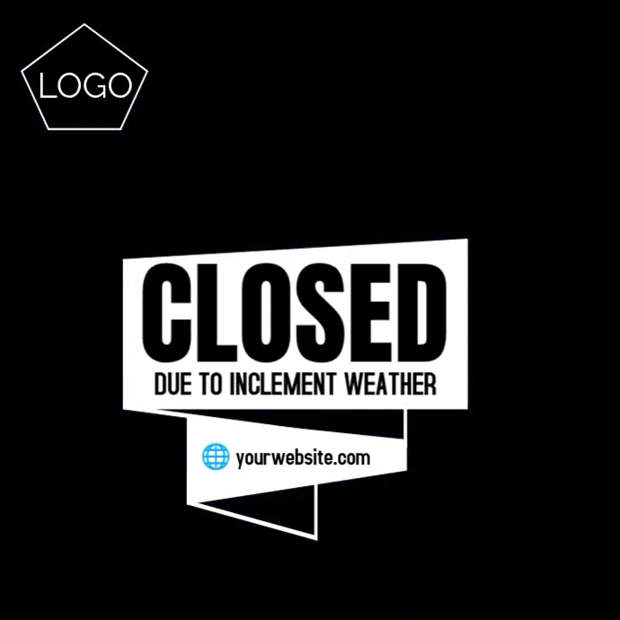 Plantilla de White Closed Due To Inclement Weather Instagram Post ...