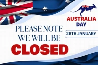 White Closed For Australia Day  Poster template