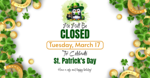 White Closed For St. Patrick's Day Facebook Shared Image template