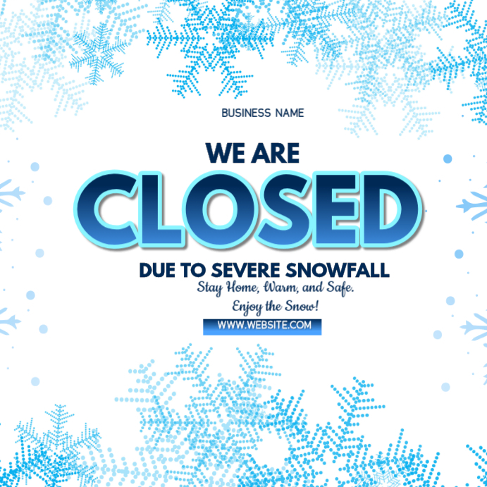 Copy of White Closure Announcement Instagram Post | PosterMyWall