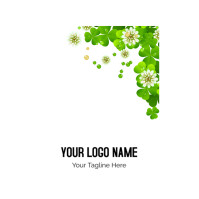 White Clover Flowers Illustration Logo 徽标 template