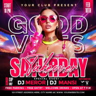 White Club Event Square Cuadrado (1:1) template