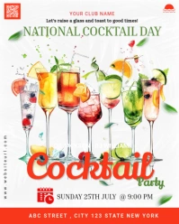 White Cocktail Day Instagram Portrait template