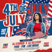 White Collage 4th of July Celebration Square Video Квадрат (1 : 1) template