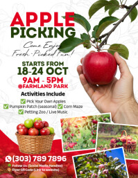 White Collage Apple Picking Flyer (us Letter) template